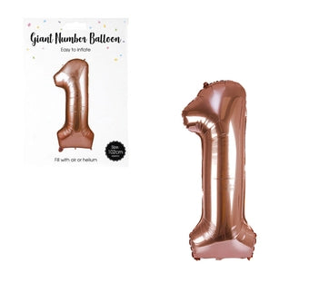 Rose Gold Hellium Balloons 0-9 - Image 3