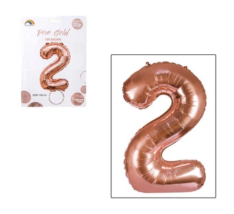 Rose Gold Hellium Balloons 0-9 - Image 4