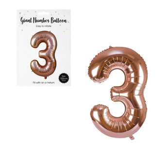 Rose Gold Hellium Balloons 0-9 - Image 5