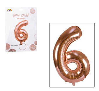 Rose Gold Hellium Balloons 0-9 - Image 8