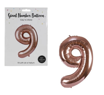 Rose Gold Hellium Balloons 0-9 - Image 11