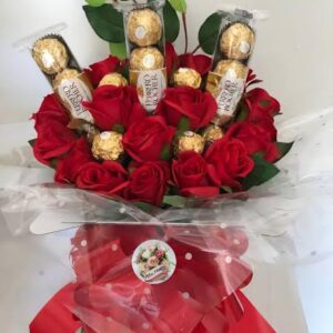 Luxurious Red Rose & Ferrero Rocher Chocolate Bouquet