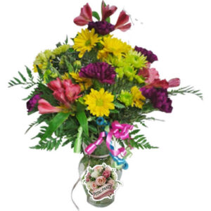 Vibrant Celebration Bouquet with Vase