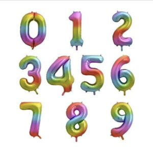 Rainbow Hellium Balloons 0-9