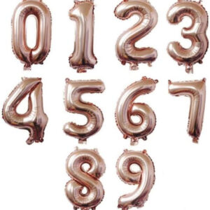 Rose Gold Hellium Balloons 0-9