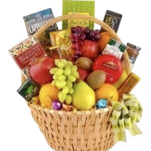 Deluxe Fruit Basket with Gourmet Accompaniments